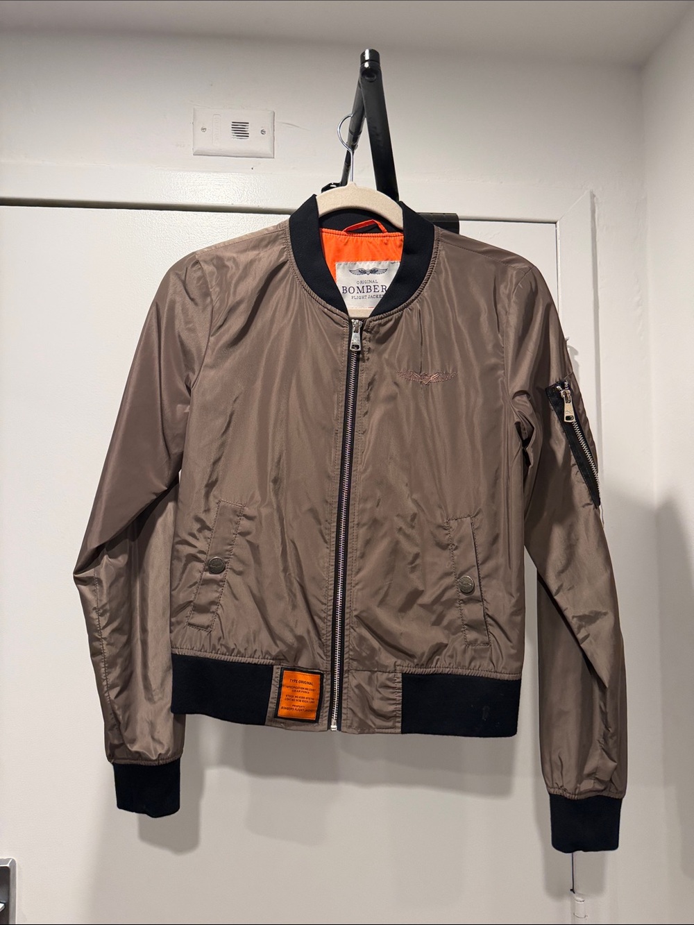 Jacket in Taupe with Black Trim by